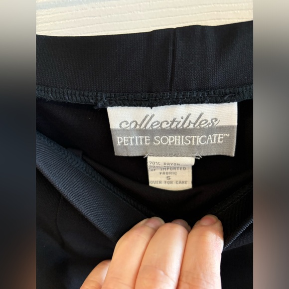 Vintage Petite Sophisticate Black Long Skirt with Dual Side Slits Sz S - Picture 2 of 6